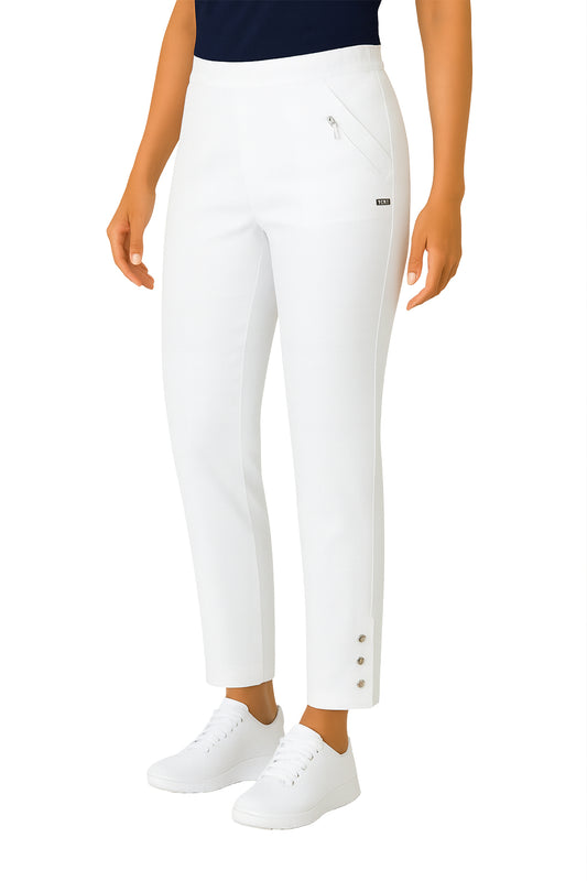 Stretchhose Knopfapplikation