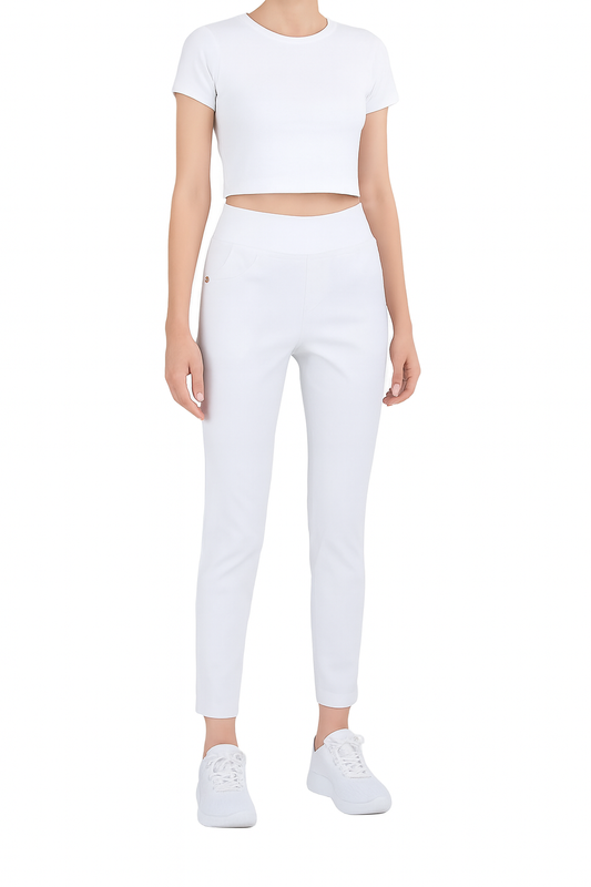 Medifashion24 -  Damen Pflegehose Weiß Elastische Medizin-Berufshose